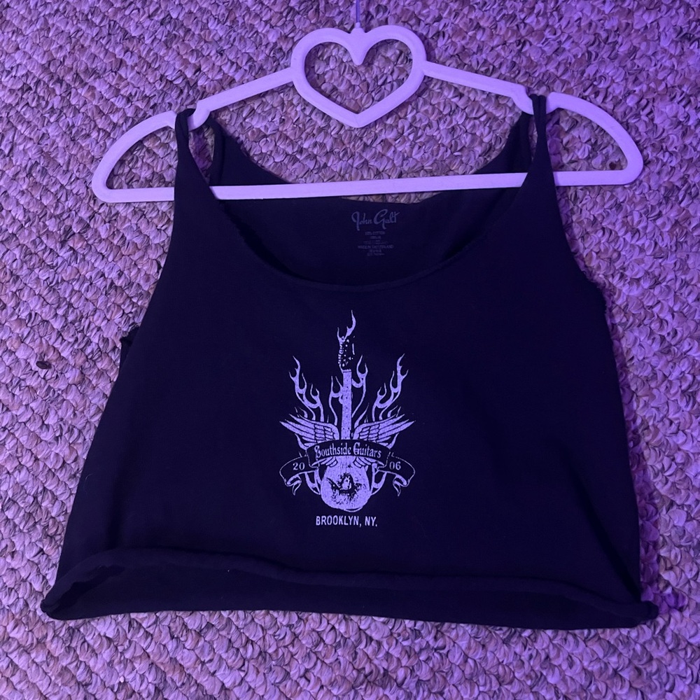 Black Graphic Crop Top